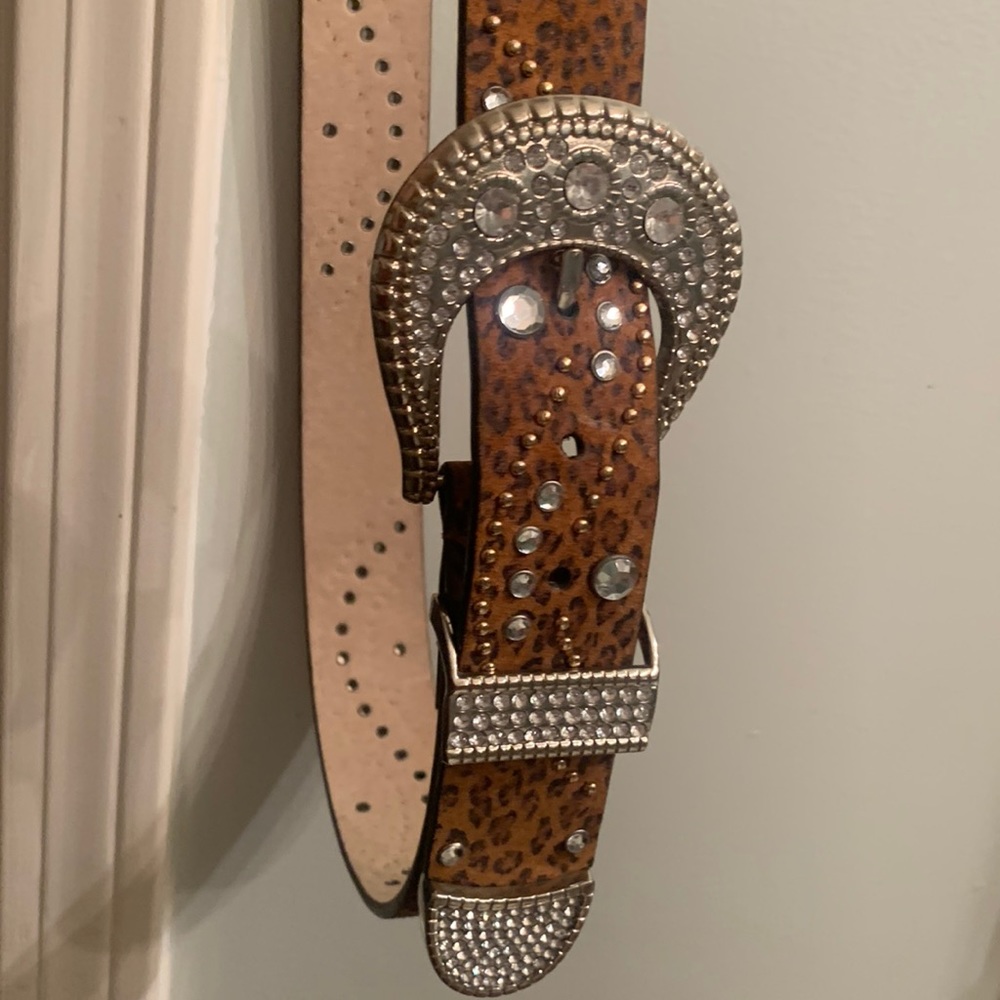 NWOT Lake Shore Drive Leopard WESTERN Belt w/Rhinestones.